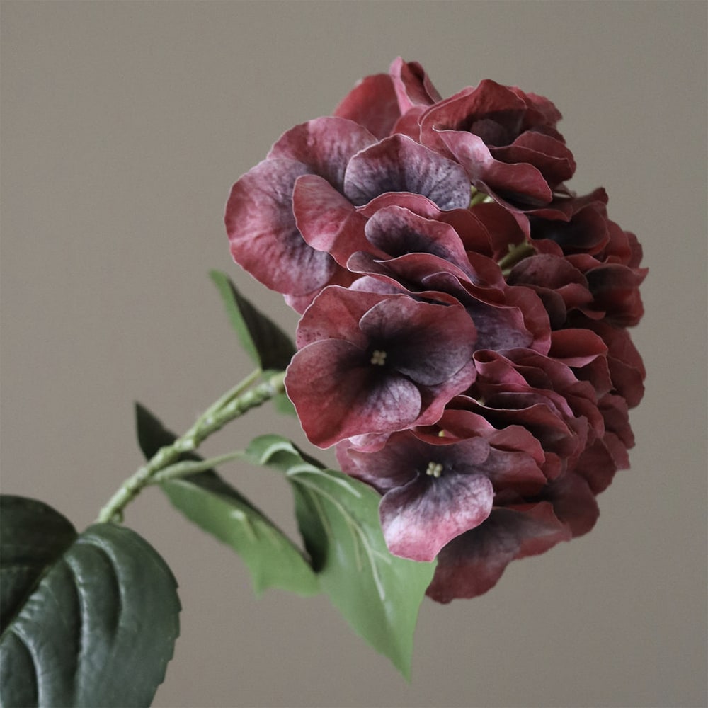 Burgundy Hydrangea - Konstgjord blomma