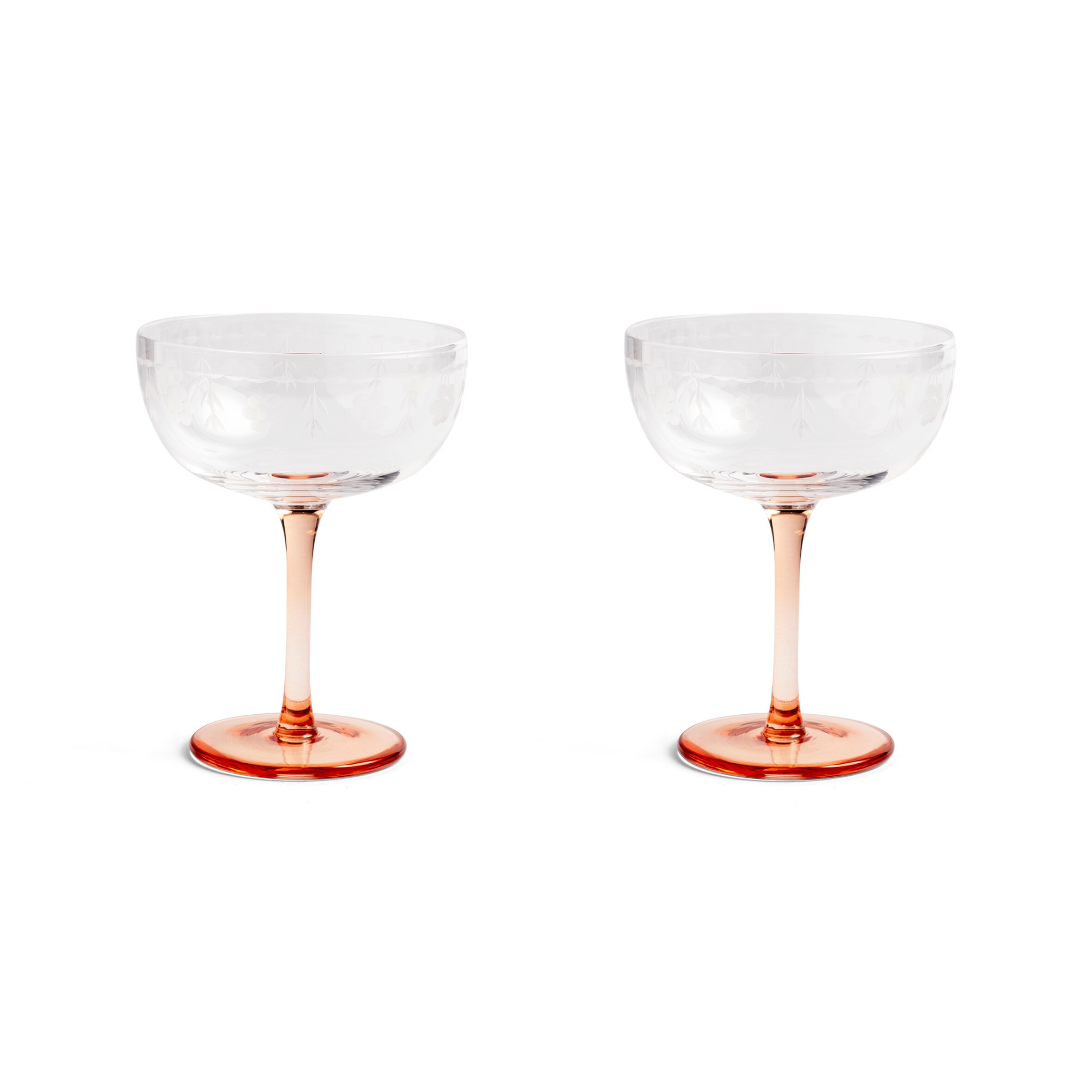 Coupe champagne Floral,  set of 2